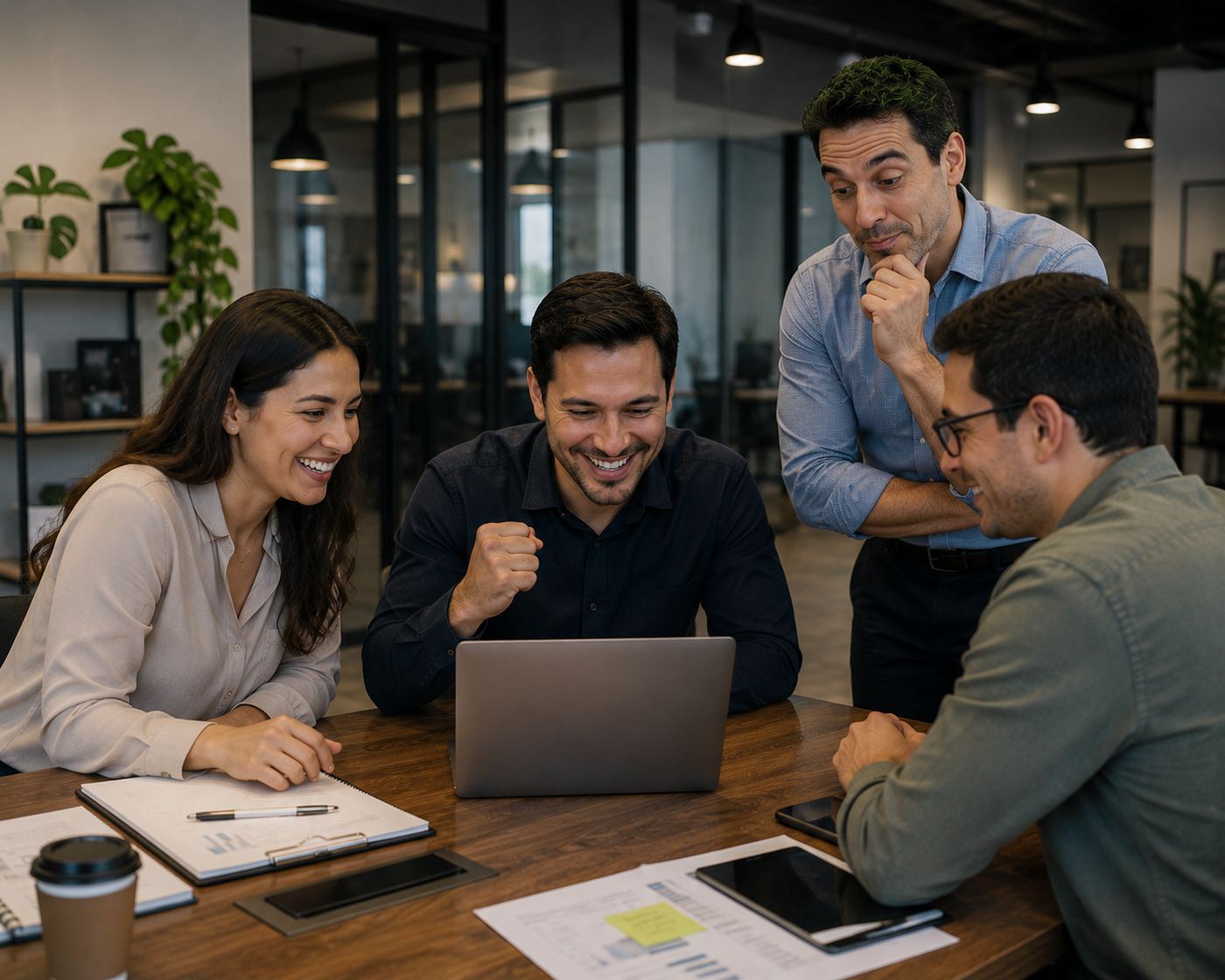 Equipo de trabajo revisando procesos operativos